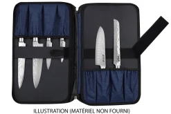 Mallette vide Wusaki bleue pour 21 couteaux et ustensiles + 1 grande poche de rangement