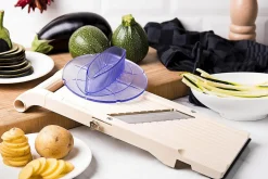 Mandoline japonaise professionnelle Benriner 3 lames + poussoir extra large