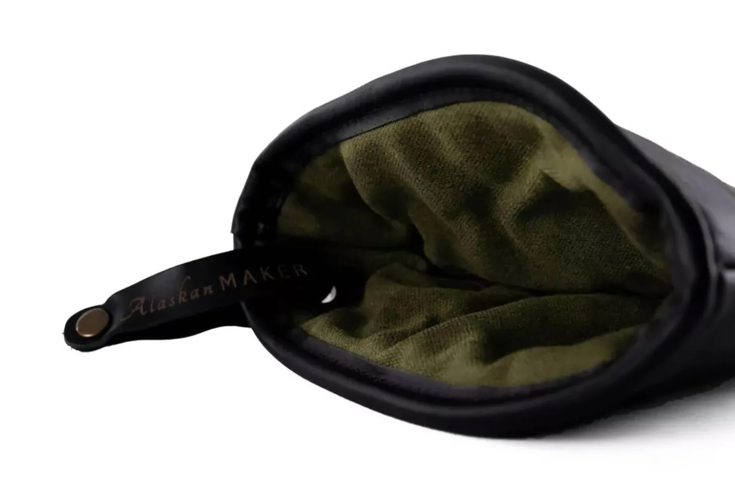 Manique Alaskan Maker Defender noir et vert en cuir