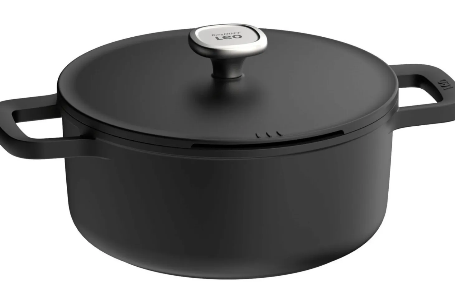 Marmite antiadhérente Berghoff Leo Phantom en aluminium 28cm avec couvercle et maniques
