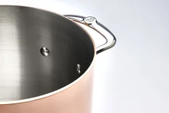 Marmite en cuivre inox 20cm De Buyer Prima Matera compatible induction anses en inox avec couvercle