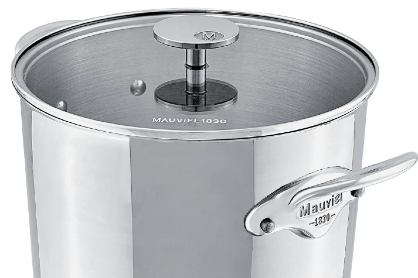 Marmite Mauviel M'Cook Accessoire en fonte d'inox compatible induction 24cm avec couvercle en verre