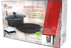 Marmite 3 pièces Pradel Excellence Premium 39 x 28 cm façon pierre tous feux / induction
