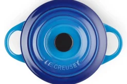 Mini cocotte ronde en céramique Le Creuset 10cm Azur
