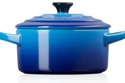 Mini cocotte ronde en céramique Le Creuset 10cm Azur