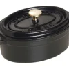 Mini cocotte Staub ovale en fonte émaillée noir mat 11cm