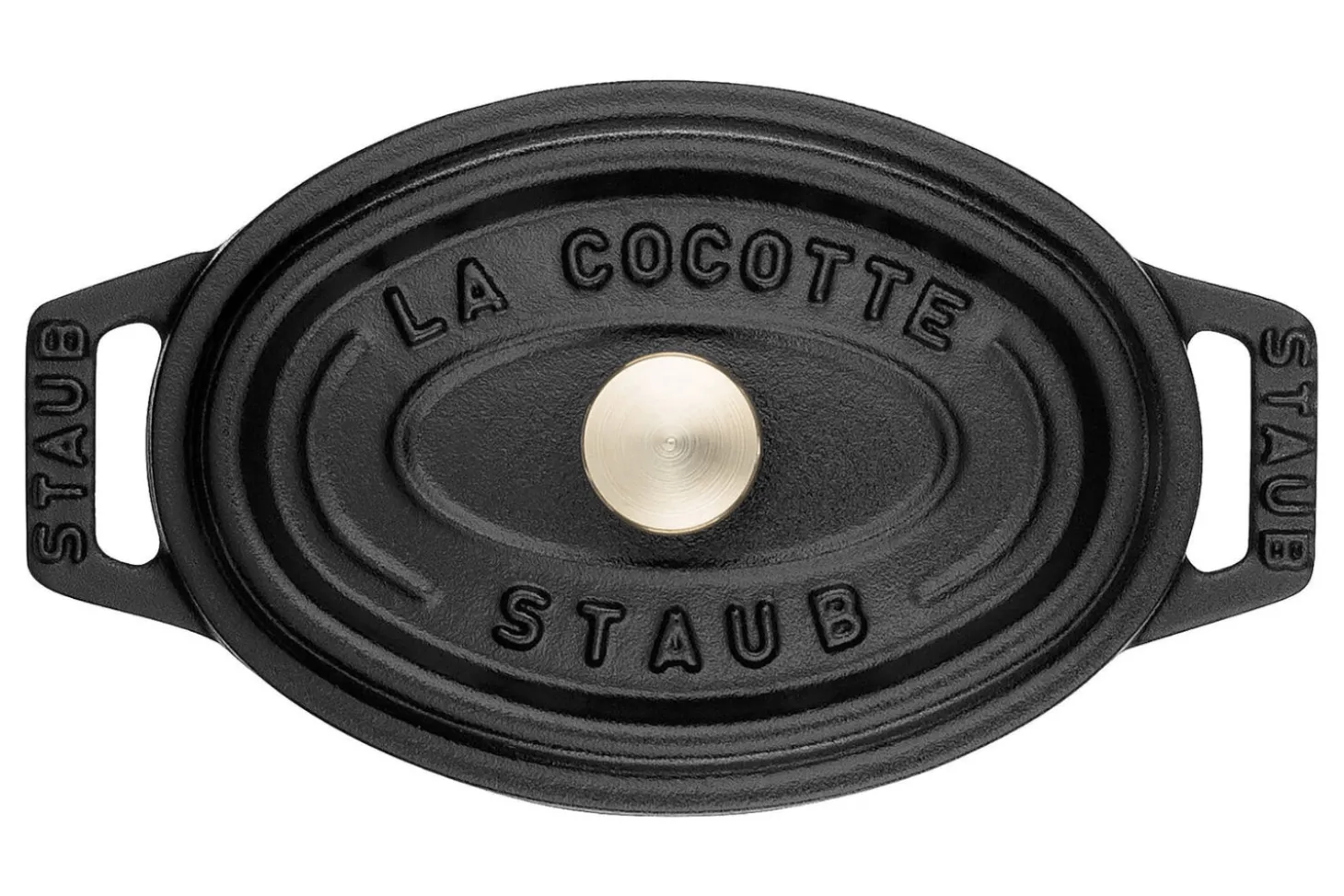 Mini cocotte Staub ovale en fonte émaillée noir mat 11cm