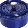 Mini cocotte Staub ronde en fonte émaillée bleu intense 10cm
