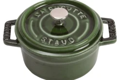 Mini cocotte Staub ronde en fonte émaillée vert basilic 10cm