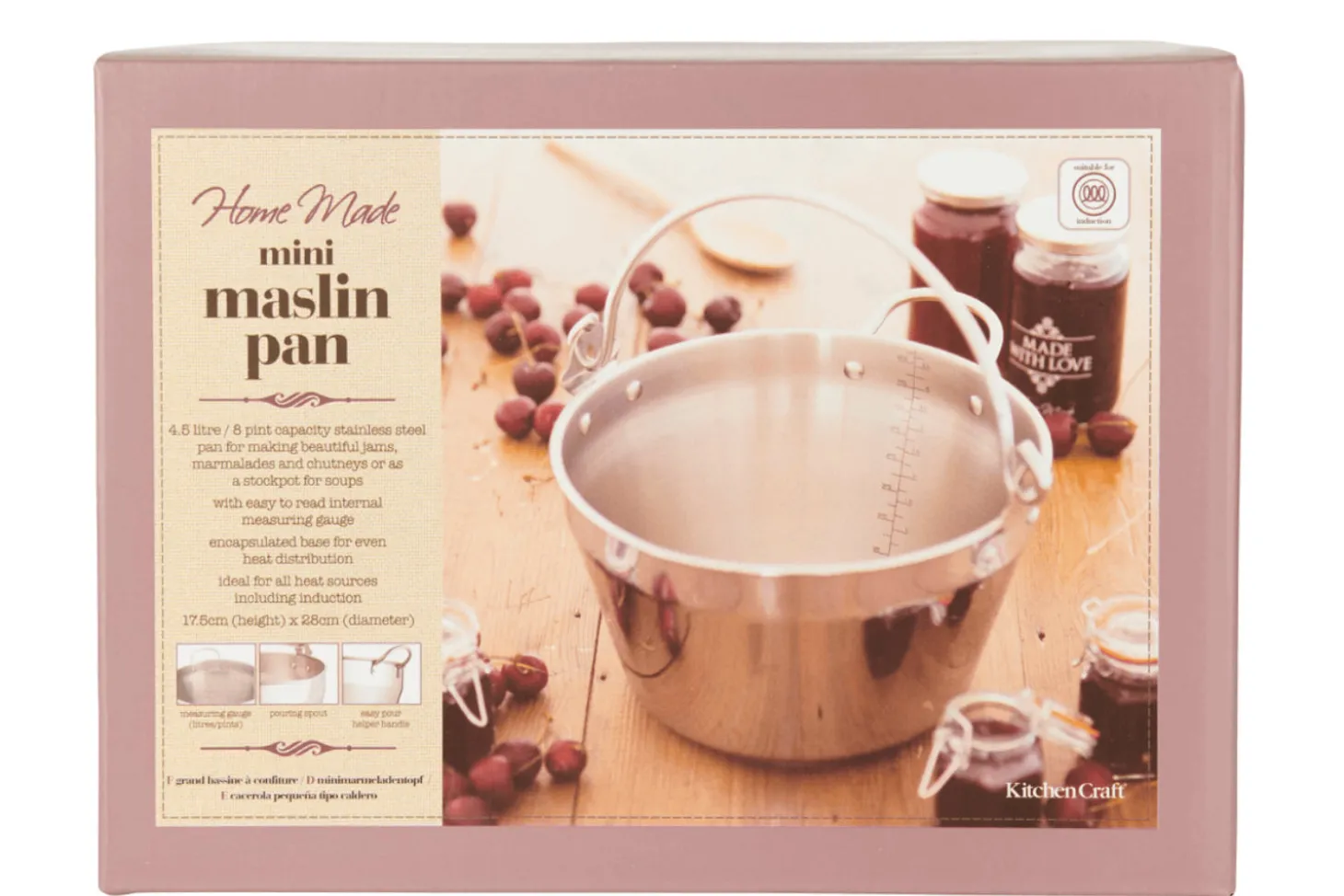 Mini marmite à confiture KitchenCraft Home Made en acier inox 4,5L