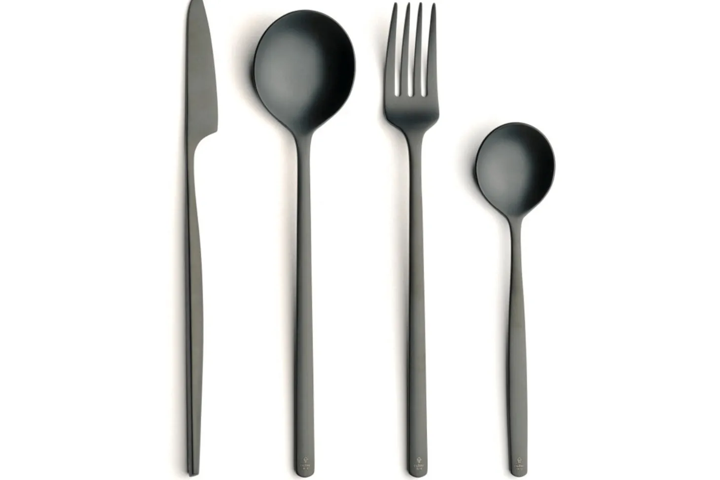Ménagère 24 couverts Comas Atlantida Ice Black en acier inoxydable