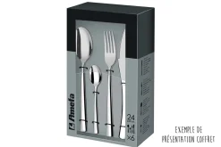 Ménagère 24 couverts de table Carlito Amefa inox 18/0 couteaux à steak