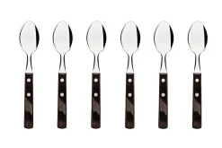 Ménagère 24 couverts de table Tramontina en inox et bois marron