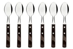 Ménagère 24 couverts de table Tramontina en inox et bois marron