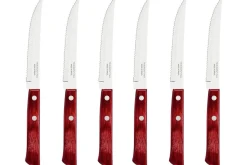 Ménagère 24 couverts de table Tramontina en inox et bois rouge
