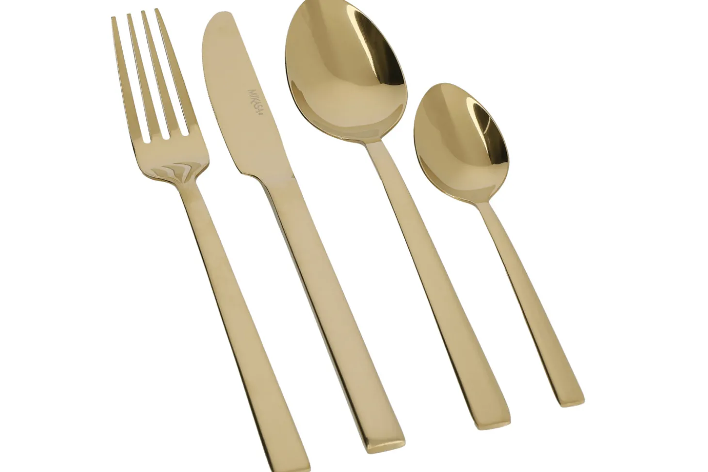 Ménagère 16 couverts Mikasa Ciara Diseno en acier inox doré