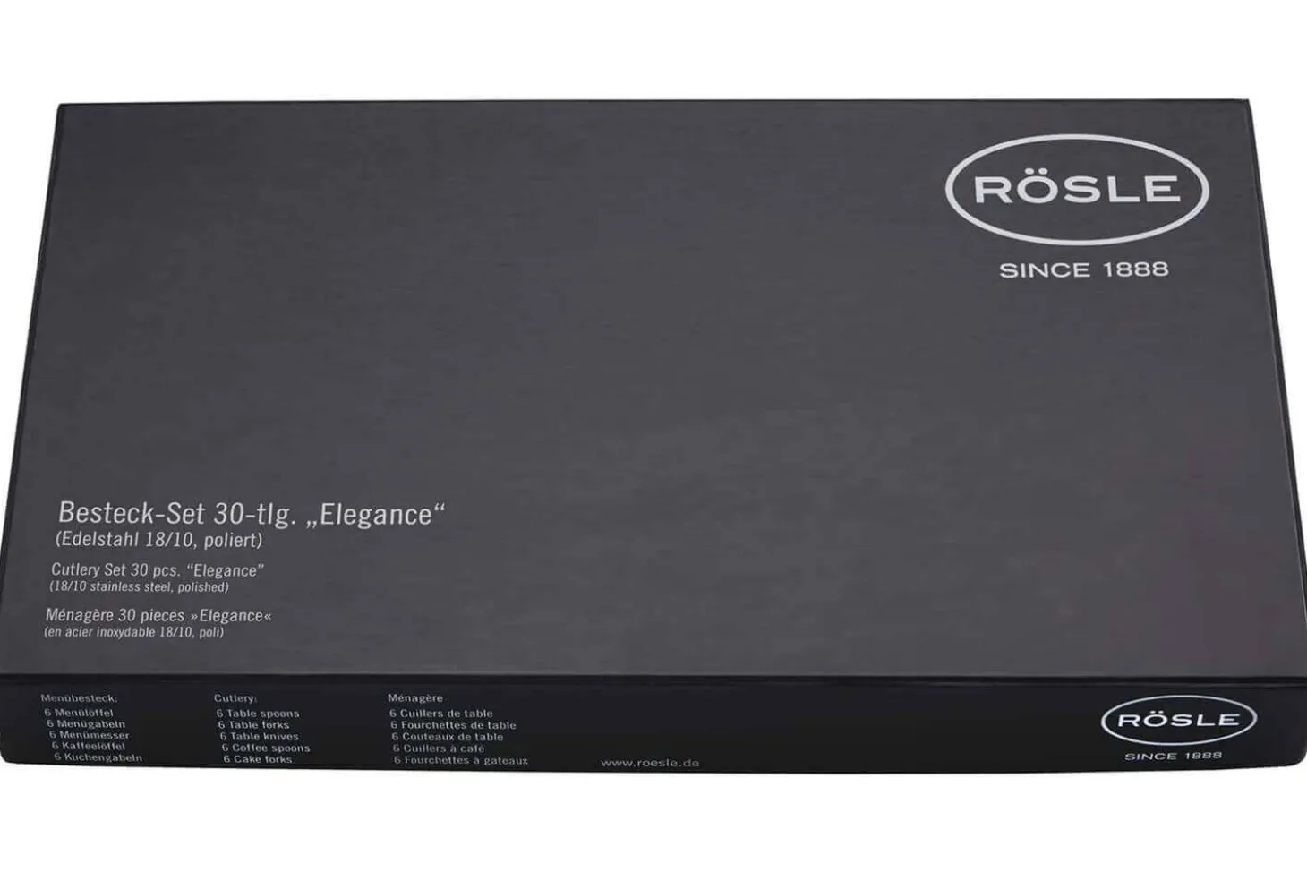 Ménagère 30 couverts Rösle Élégance en acier inoxydable 18/10