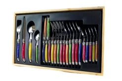 Ménagère Laguiole 24 pièces Pradel Excellence Pastel pleine soie