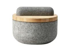 Mortier et pilon Joseph Joseph Dash en granite avec couvercle en bambou