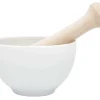 Mortier KAI blanc en porcelaine + pilon en bois