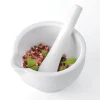 Mortier + pilon Gefu Macino en porcelaine blanche