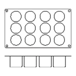 Moule en silicone professionnel Silikomart Silicon Flex 300x175mm 12 cylindres