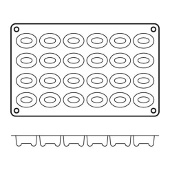 Moule en silicone professionnel Silikomart Silicon Flex 300x175mm 24 savarins ovales