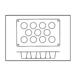 Moule en silicone professionnel Silikomart Silicon Flex 300x175mm 11 babas 4.5cm