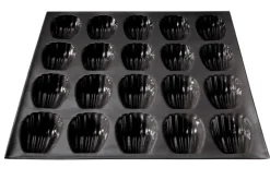 Moule 20 madeleines Flexipan anti-adhérent en silicone et tricot de verre 40x30cm