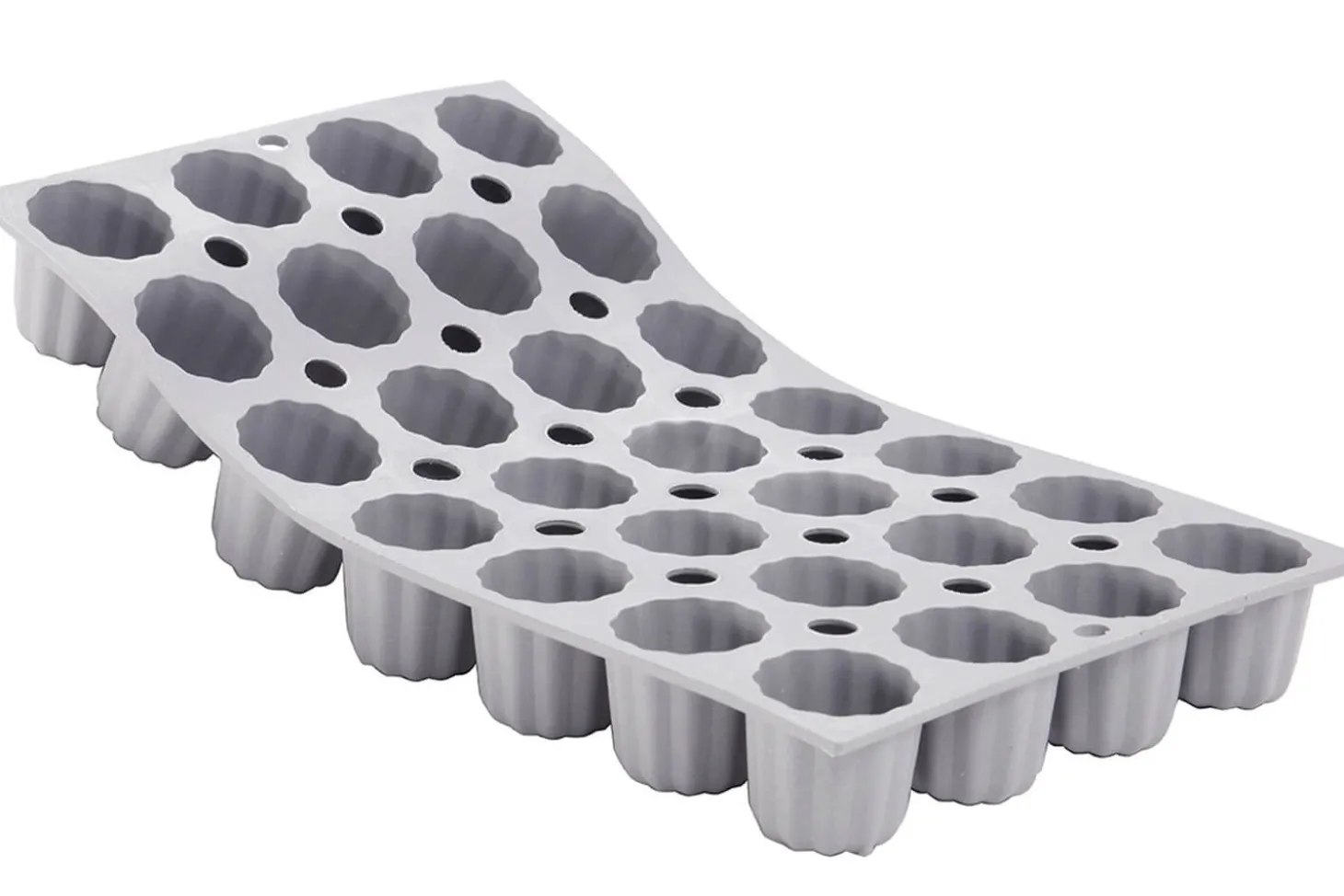 Moule à mini cannelés bordelais en silicone De Buyer Elastomoule 20 ou 28 alvéoles