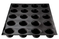 Moule 20 mini muffins Flexipan anti-adhérent en silicone et tricot de verre