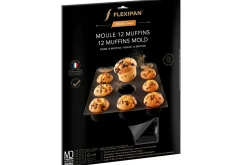 Moule 12 muffins Flexipan anti-adhérent en silicone et tricot de verre