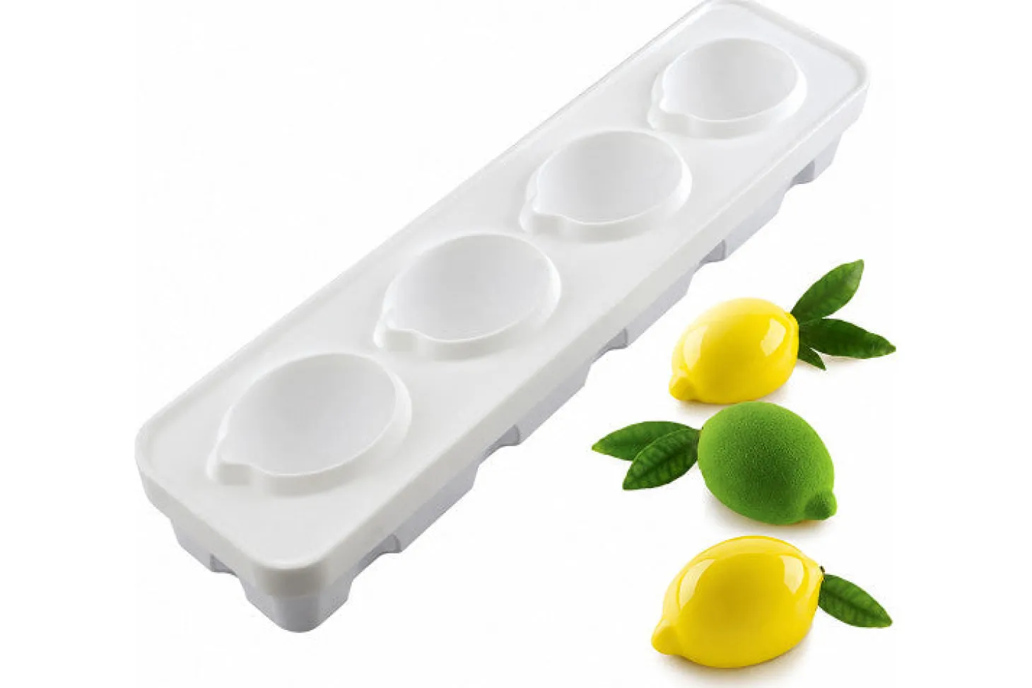 Moule pâtissier 4 citrons Silikomart en silicone blanc