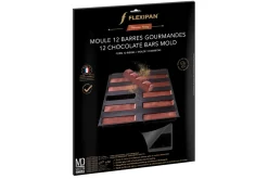 Moule quattro 12 barres gourmandes Flexipan anti-adhérent en silicone et tricot de verre