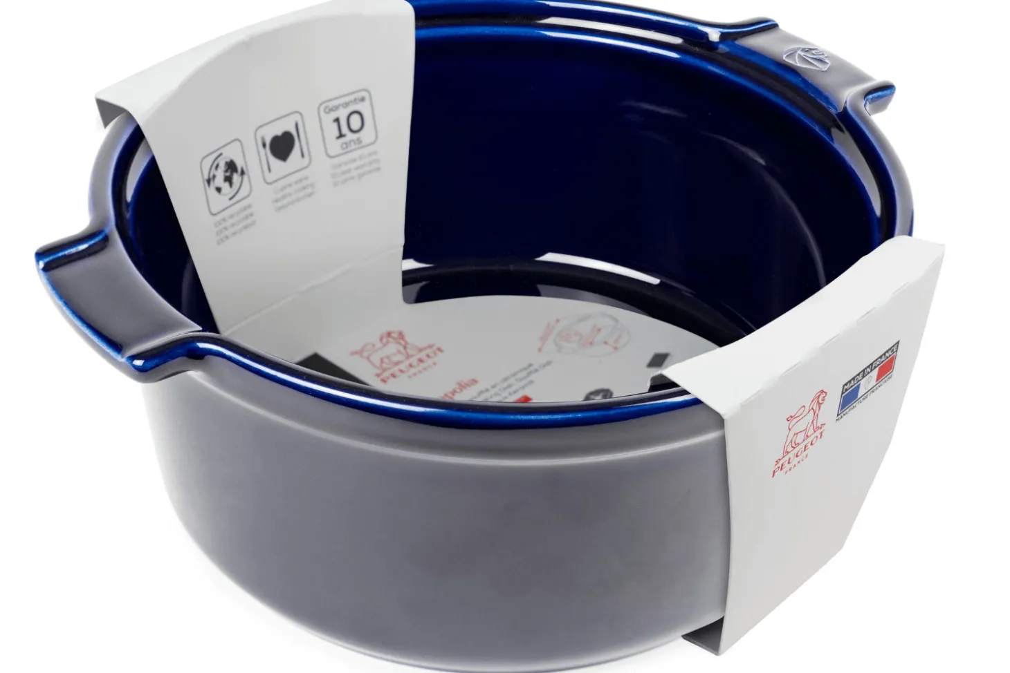 Moule à soufflé Peugeot Appolia en céramique bleu diamètre 22cm