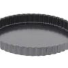 Moule à tarte cannelé en acier De Buyer à fond fixe bord droit