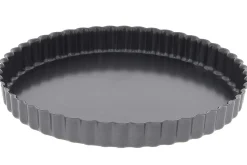 Moule à tarte cannelé en acier De Buyer à fond fixe bord droit