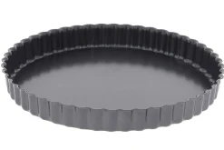Moule à tarte cannelé en acier De Buyer à fond amovible et bord droit