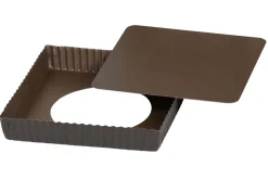 Moule à tarte maison cannelé carré Gobel anti-adhérent avec fond mobile