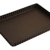 Moule à tarte maison cannelé rectangulaire Gobel anti-adhérent avec fond fixe