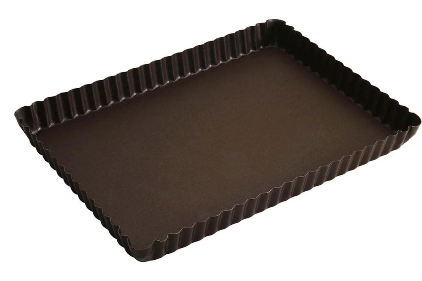Moule à tarte maison cannelé rectangulaire Gobel anti-adhérent avec fond fixe