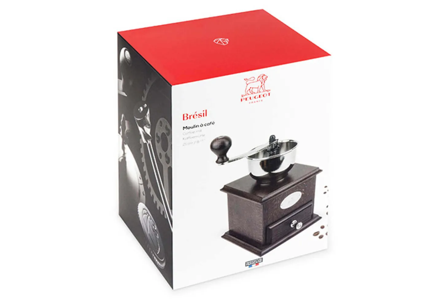 Moulin à café manuel Peugeot Brésil en hêtre chocolat 21cm