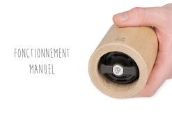 Moulin à graines de lin manuel Peugeot Isen en bois et inox 13cm