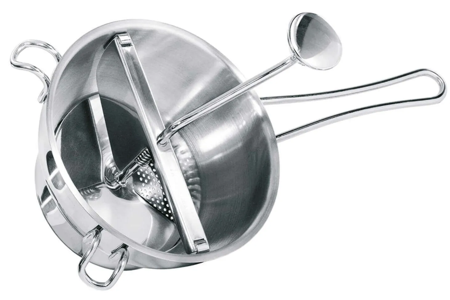 Moulin à légumes manuel Gefu Flotte Lotte tout inox avec 2 grilles - Diamètre 20cm