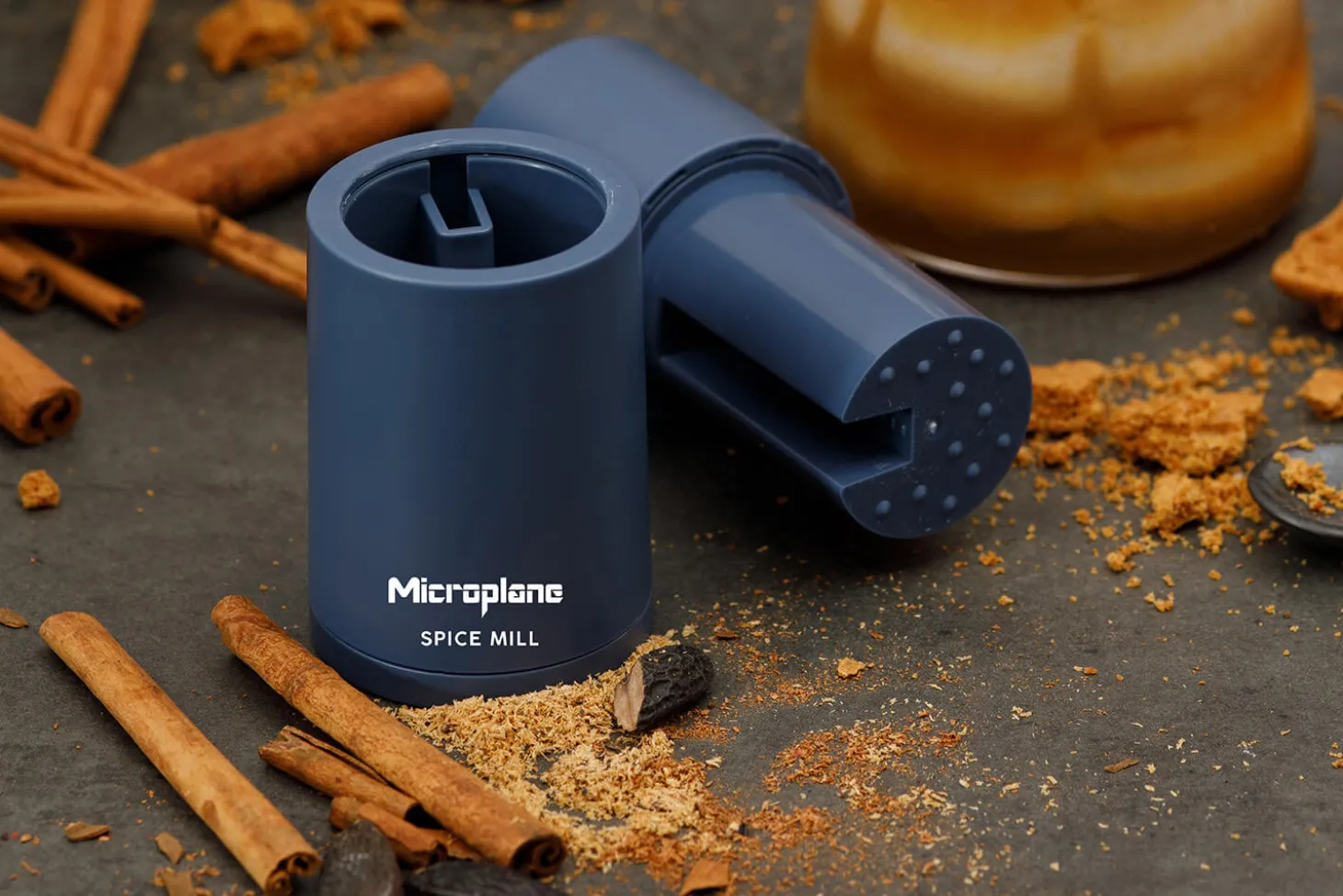 Moulin à épices Microplane 2-en-1 Bleu Denim