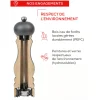 Moulin à poivre manuel Peugeot Fidji en bois et inox noir