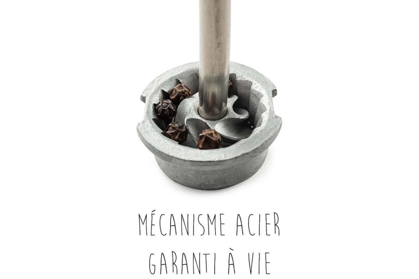 Moulin à poivre manuel Peugeot Oléron chocolat en acrylique et bois 14cm