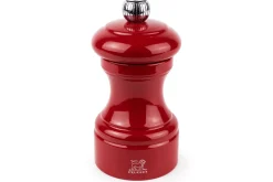 Moulin à poivre manuel Peugeot Bistro en bois de hêtre laqué rouge passion 10cm