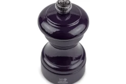 Moulin à poivre manuel Peugeot Bistro en bois de hêtre laqué aubergine 10cm