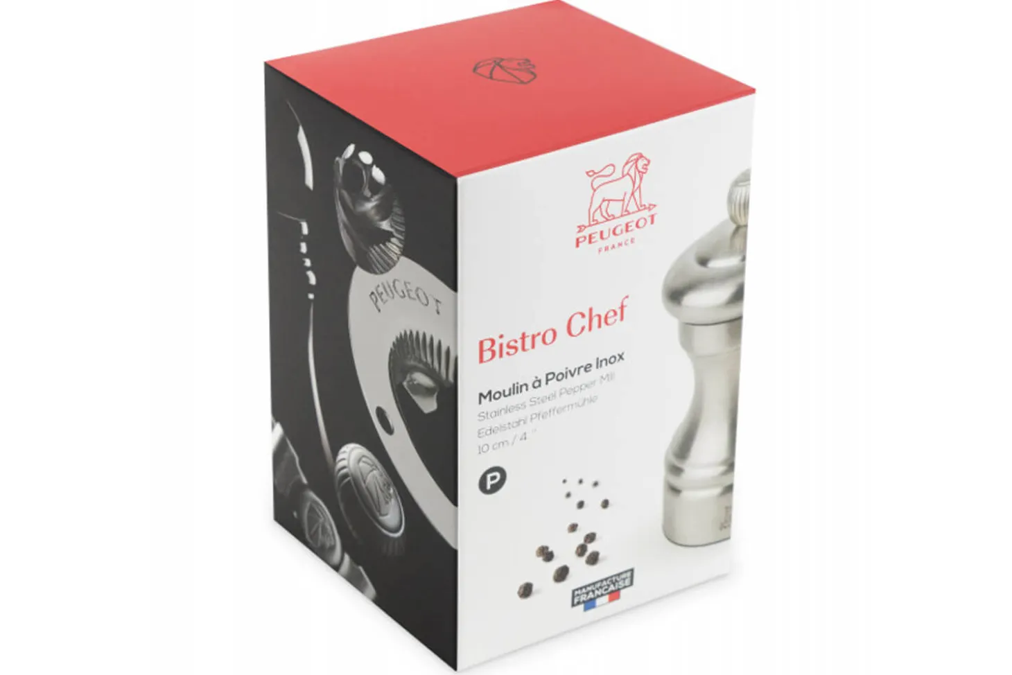 Moulin à poivre manuel Peugeot Bistro Chef en inox 10cm